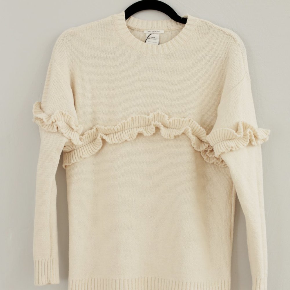 Zara Sweater with Frilled Front and Sleeves